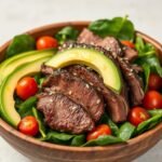 Dinner Recipe: "Keto Beef and Avocado Spinach Bowl"
