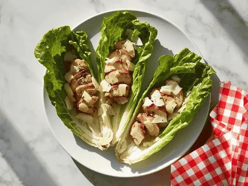 Keto Lunch Ideas for Work — Chicken Avocado Ranch Lettuce Cups (~6g net)