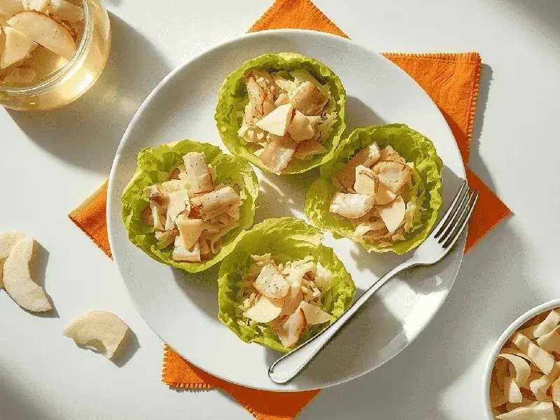 Keto Lunch Ideas for Work — Chicken Avocado Ranch Lettuce Cups (~6g net)