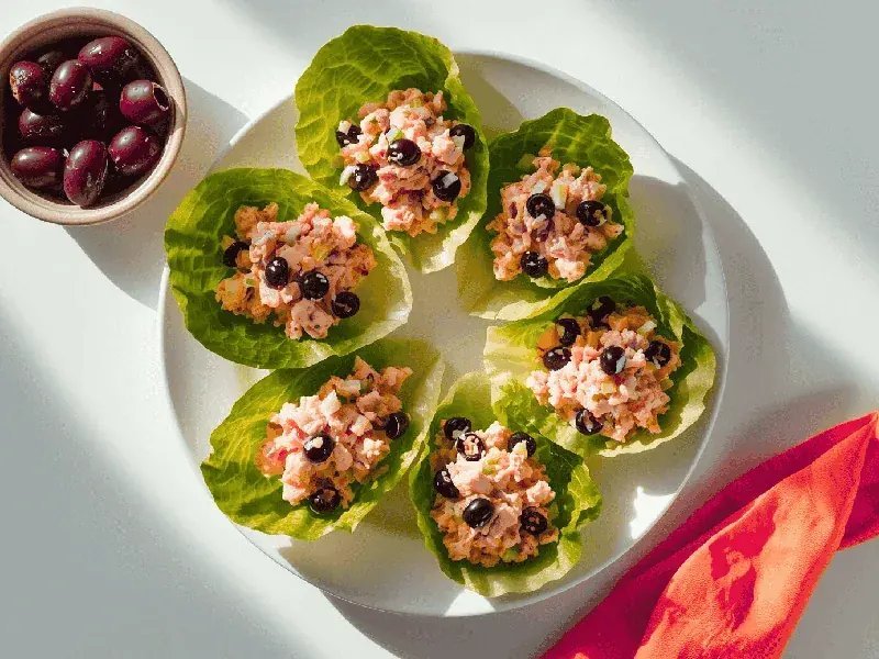 Keto Lunch Ideas for Work — Chicken Avocado Ranch Lettuce Cups (~6g net)