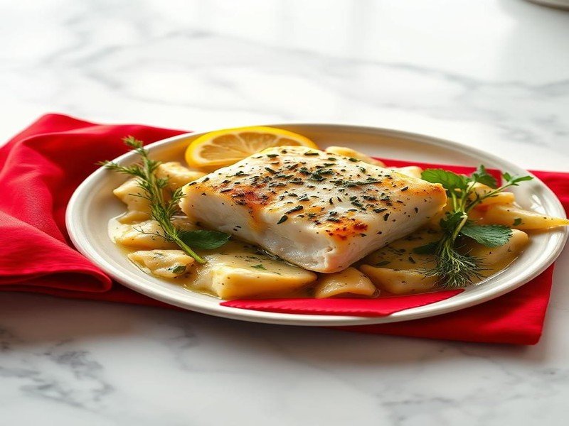 Lemon herb baked cod fillets with herbs - 1g net carbs