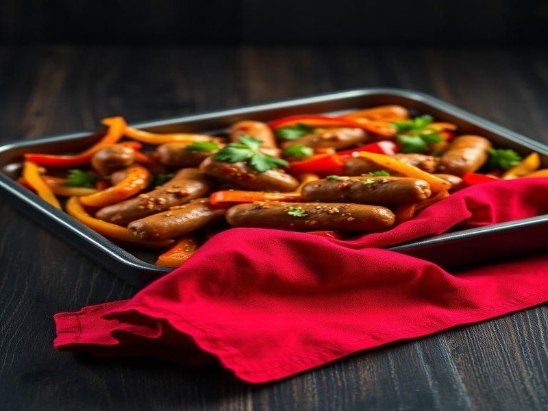 Sausage and peppers sheet pan dinner - 6g net carbs